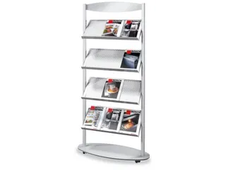 Folderrek Voor 12x Din A4 4 Legborden 1700x780x340mm Alu-Zilver - 1