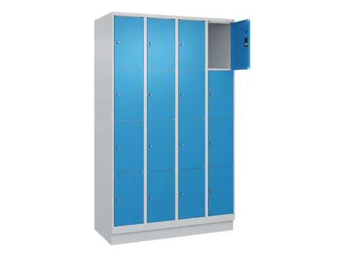 lockerkast,HxBxD 1950x1200x500mm,4x4vakken,vak B 300mm,cil.-slot
