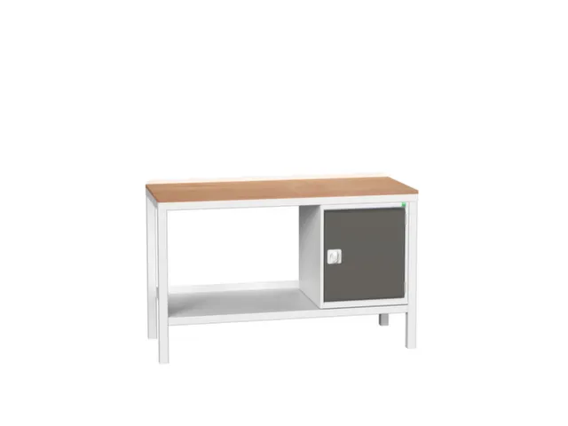 werkbank,HxBxD 930x1500x600mm,multiplexblad,4voeten,uitrusting: 1kast