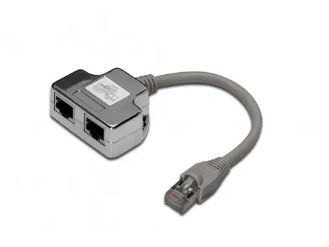 CAT 5e patchkabeladapter 2xCAT 5e afgeschermd PC-PC 2xRJ45 naar 1xRJ45