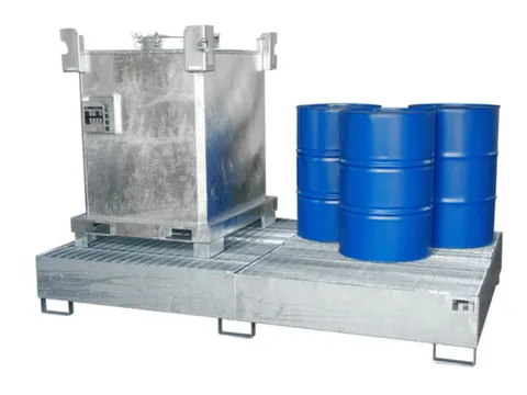 opvangbak,v. 2xIBC/10x200l vaten,opvangvol. 1000l