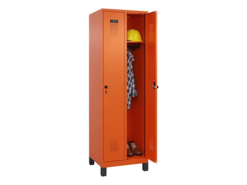 locker,HxBxD 1950x600x500mm,2vak,vak B 300mm,draaigrendel,voeten