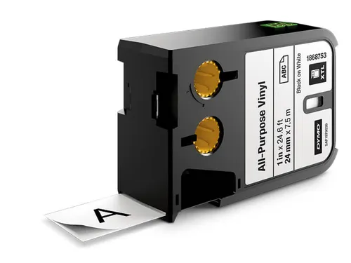 Dymo 1868753 Xtl Vinyl Tape 24mm Zwart Op Wit