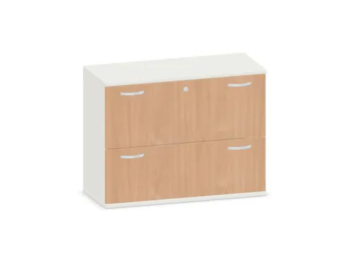Hangmappenkast 770X1000X430Mm 2Hangmappenframes Wit+ Beuken