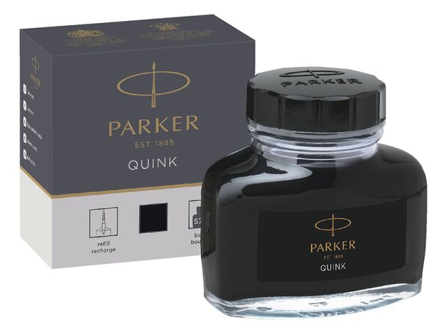 Vulpeninkt Parker Quink permanent 57ml zwart | VulpennenShop.nl