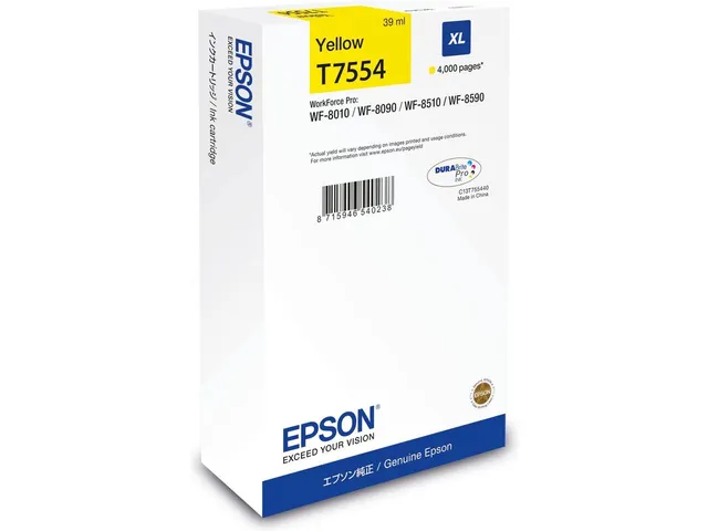 C13T75544N EPSON WF Inkt geel XL 4000 pagina's 39ml