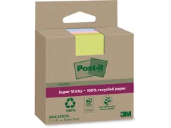 Post-it Super Sticky Notes Recycled 76x76mm Assorti 3 Blok