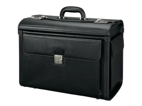 Pilotenkoffer Alassio VICENZA. Zwart kunstleer.