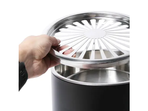 Afvalbak Rond Zwart Met Asbak 60cm
