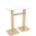 Tonvormige statafel Woody 110x114x75cm Wit Natuur 2 schotelvoeten