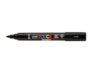 Paintmarker Uni POSCA PC-5BR brushpunt M zwart - 1