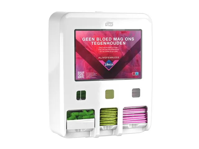Dameshygiënedispenser Tork P1 P2 P3 wit 564050 voor menstruatieproduc