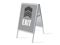 Stoepbord A1 complete set met print "EXIT" Grijs