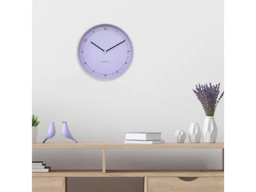 Wandklok NeXtime Berlin L 40cm lavendel aluminium
