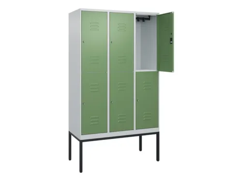 dubbeldekse locker,HxBxD 2120x1200x500mm,3x2vak.,vak B 400mm,cil.-slot