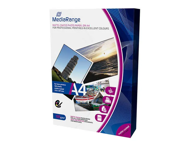 Mrink 106 MediaRange Fotopapier A4 120 Gram Mat Wit 100 Vel