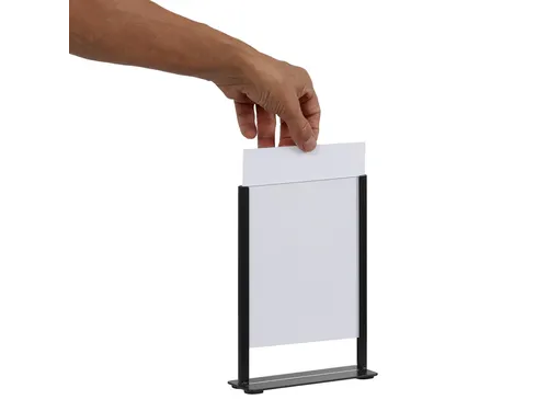 Kaarthouder Europel zwart metaal met acryl bord A5