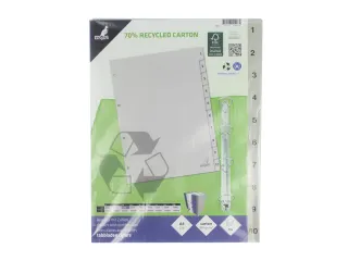 Tabblad ECO Kangaro A4 cijfers 180 grams grijs karton 4-gaats 10-delig - 3