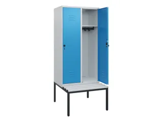 locker met bank,HxBxD 1950x800x815mm,2vak,vak B 400mm,draaigrendel - 2