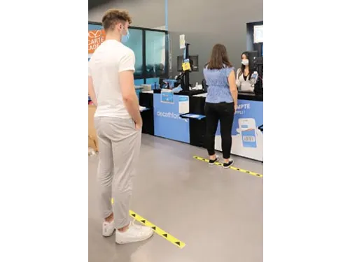 Vloersticker Zonder Tekst 50X1000Mm Geel/Zwart Met Pijlen