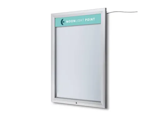 Outdoor mededelingenbord 9x A4 met logopaneel LED verlicht