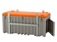 Opbergbox 750l 800x 1700x 860mm Kraanbaar Met Zijdeur Grijs/Oranje