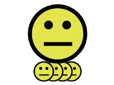 Magneet smiley 25mm emotie neutraal geel 5 stuks