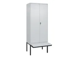 PBM-locker met bank,HxBxD 2120x800x815mm,2vak,vak B 400mm,draaigrendel