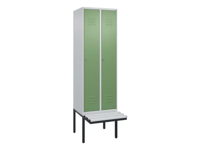 locker met bank,HxBxD 2120x600x815mm,2vak,vak B 300mm,cil.-slot