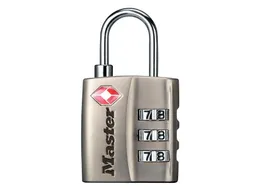Hangslot Masterlock 4680EURDNKL 3-cijfer combinatie TSA nikkel 30mm