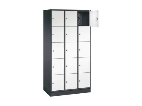 lockerkast,HxBxD 1950x920x500mm,3x5vakken,cil.-slot,sokkel