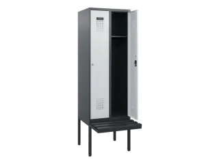locker met bank,HxBxD 1950x600x815mm,2vak,vak B 300mm,cilinderslot - 1