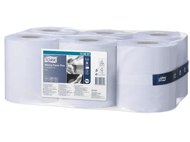 Tork 128207 M2 Wiping Plus Poetspapier Advanced 2-laags Blauw 157m