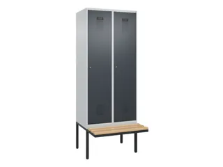 locker met bank,HxBxD 2120x800x815mm,2vak,vak B 400mm,cilinderslot - 2