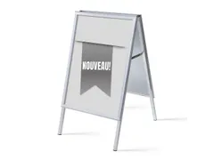 Stoepbord A1 complete set met print "NOUVEAU" Grijs