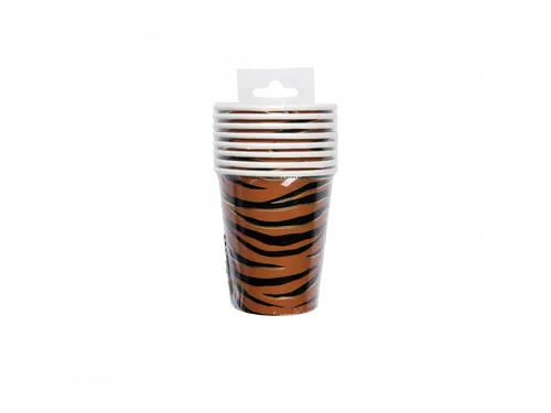 Wegwerp bekers Papier Cups Tiger Safari 8 stuks
