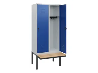 locker met bank,HxBxD 1950x800x815mm,2vak,vak B 400mm,draaigrendel - 2