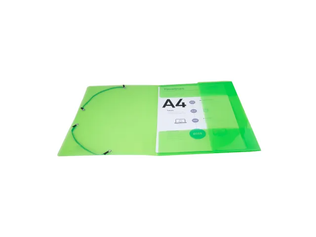 Elastomap 3 kleppen polypropyleen 5/10de Crystal Colours A4 Assorti