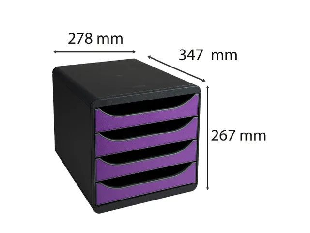 Big-box Classic Ladenblok 4 Laden A4+ Grijs Paars