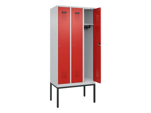 locker,HxBxD 2120x900x500mm,3vak,vak B 300mm,cil.-slot,voetonderstel
