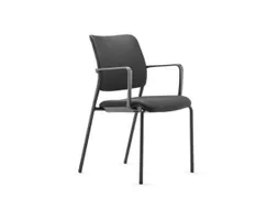 Bezoekersstoel,4Voeten Zwart,M. Armleuningen,Zitting Zwart