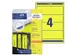 Rugetiket Avery Zweckform breed 192x61mm Geel L4769 80 stuks
