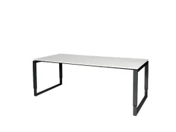 Domino Plus Bureau Hoogte Verstelbaar 2000x900mm Wit 25mm Zwart O-Poot