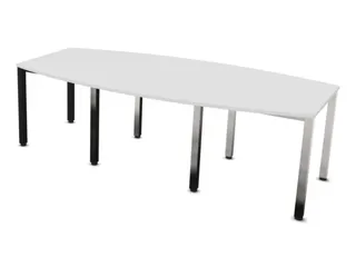 vergadertafel,HxBxD 740x2400x1200mm,vatvormig,Bl-wit - 2