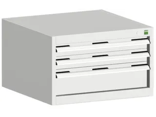 ladekast HxBxD 400x650x525mm 3laden RAL7035 front RAL7035 - 1