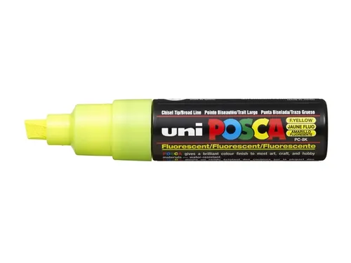 Verfstift Posca PC8K Brede punt 8mm schuin fluor geel