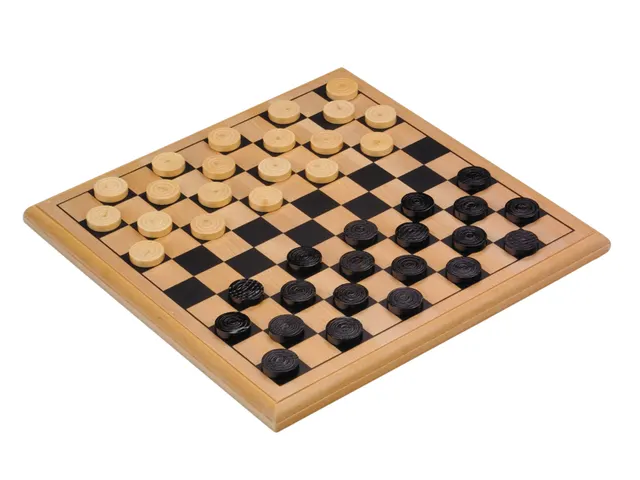Damspel Longfield Games hout 30x30cm
