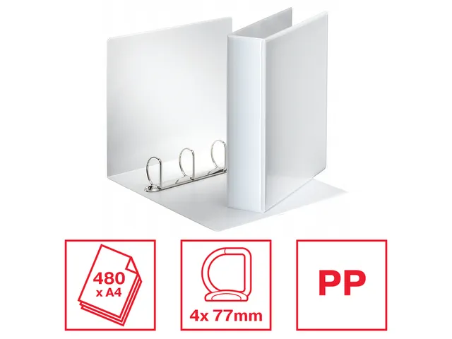 Presentatie Ringband Esselte 4 rings A4 50mm D-mech Panorama Wit