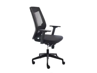 Bureaustoel,Synchroonmech.,M. Armleuningen,Zitting Schuimstof Zwart - 1
