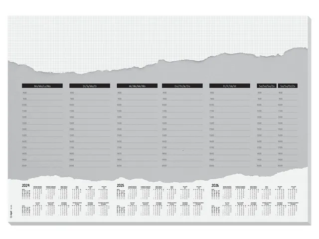 Designonderlegger Sigel Weekplan 25/26/27. 59.5x41cm 52 vel 80 grams F